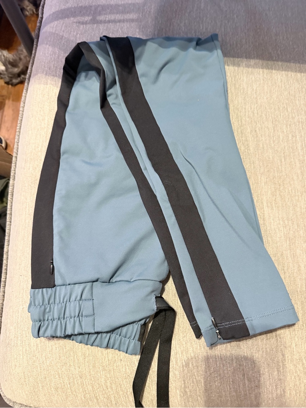 Jo and Jax Light Blue Dance Sweatpants with Black Side Stripes